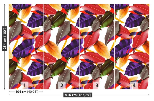 Carta da parati Foglie e fiori 104x70 cm