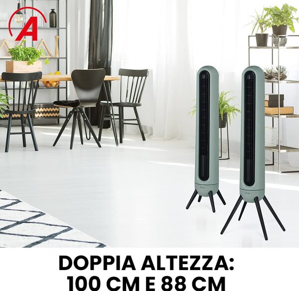 Ardes Ventilatore a Colonna Torre senza Pale con Telecomando Integrato Oscillante colore Grigio - Rocket AR5T1001