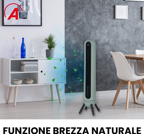 Ardes Ventilatore a Colonna Torre senza Pale con Telecomando Integrato Oscillante colore Grigio - Rocket AR5T1001