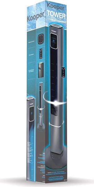Kooper Ventilatore a Colonna Torre senza Pale con Timer e Telecomando Oscillante 3 Velocit colore Nero - 2723159