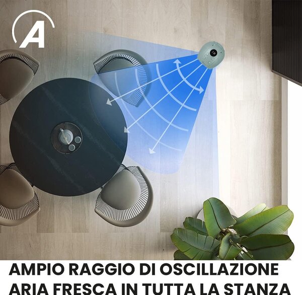 Ardes Ventilatore a Colonna Torre senza Pale con Telecomando Integrato Oscillante colore Grigio - Rocket AR5T1001