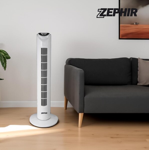 Zephir Ventilatore a Colonna Torre senza Pale con Telecomando e Timer Oscillante 3 Velocit - PH82TS