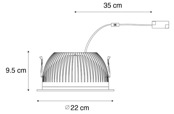 Set di 6 faretti da incasso bianchi con LED 3000K-5000K - Elias