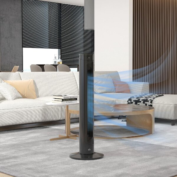 DecHome Ventilatore a Torre 45W a 4 Modalit e 3 Velocit con Timer da 12h in ABS 31.5x93 cm colore Nero - 0BKAM382