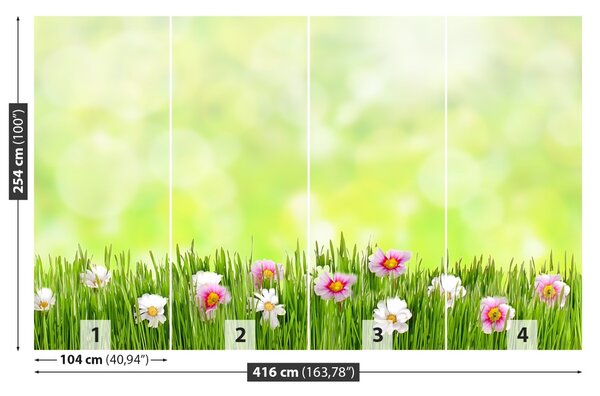 Carta da parati Fiori di erba 104x70 cm