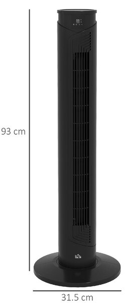 DecHome Ventilatore a Torre 45W a 4 Modalit e 3 Velocit con Timer da 12h in ABS 31.5x93 cm colore Nero - 0BKAM382