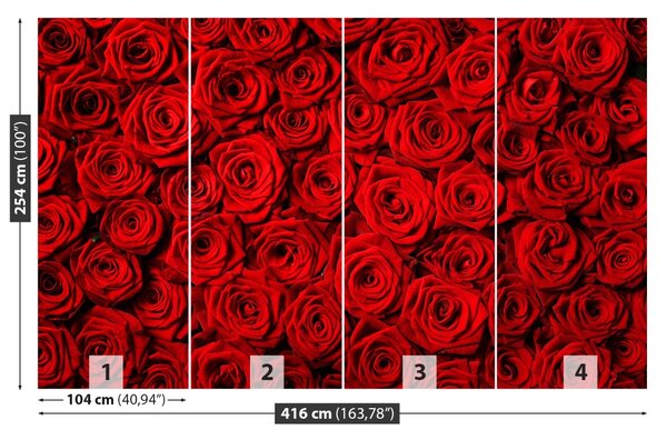 Carta da parati Rose rosse 104x70 cm