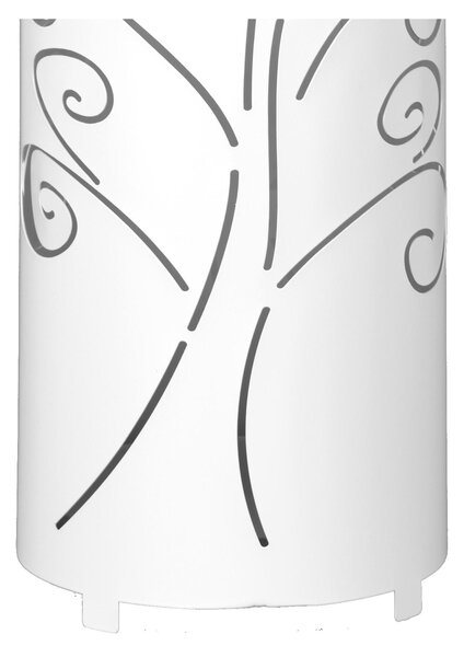 Porta ombrelli design moderno Struttura in metallo tagliata al laser POP ALBERO DELLA VITA Dimensioni 20xh 49 cm con piedini rialzati e vaschetta raccogli acqua Colore Bianco