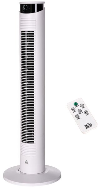 DecHome Ventilatore a Torre 45W a 4 Modalit e 3 Velocit con Timer da 12h in ABS e Alluminio 31.5x93 cm colore Bianco - 0WTAM366