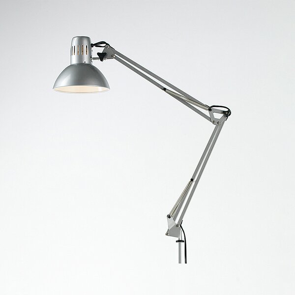 Lampada Da Scrivania Moderna Arc Metallo Argento 1 Luce E27