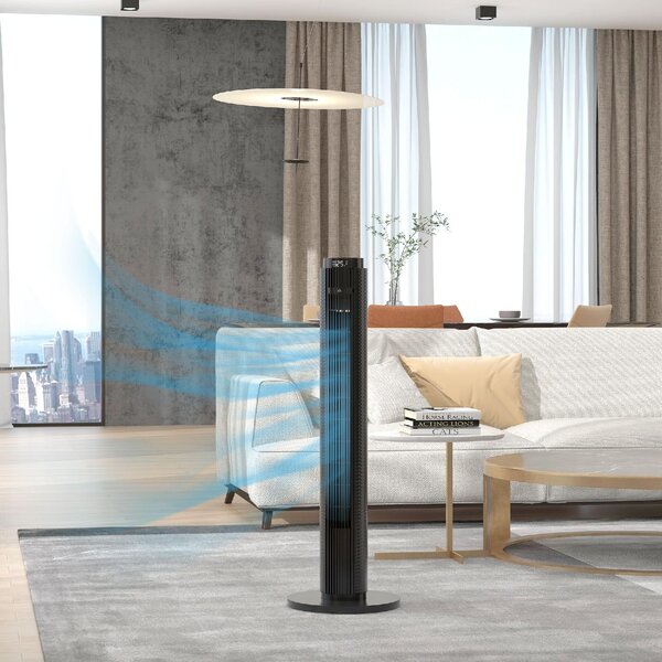 DecHome Ventilatore a Torre 45W a 4 Modalit e 3 Velocit con Timer da 12h in ABS 31.5x96 cm colore Nero - 0BKAM381