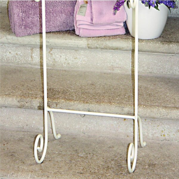 Porta asciugamani in Ferro battuto dimensioni 36x28xh 95 cm - peso 3 kg Stile classico Linea bagno Avorio Pastello Panna