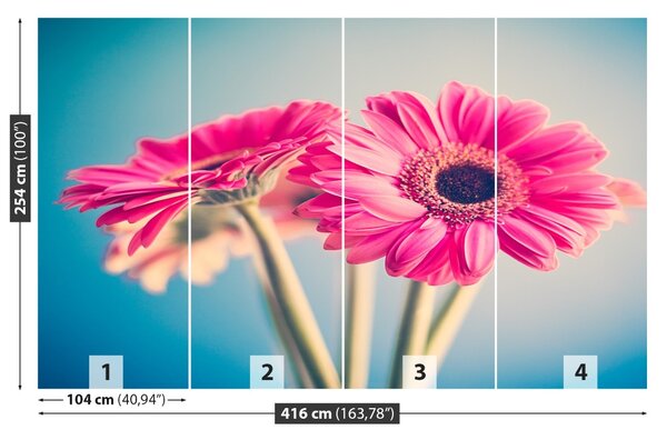 Carta da parati Fiori rosa 104x70 cm