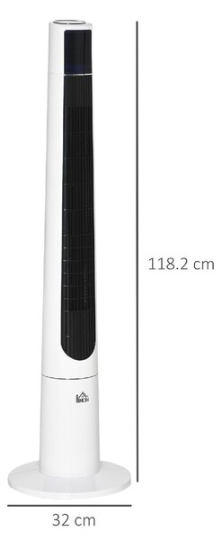 DecHome Ventilatore a Torre 50W a 3 Modalit e 3 Velocit con Timer da 12h in ABS 32x118.2 cm colore Bianco - V90AM353