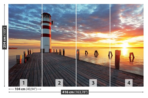 Carta da parati Lago Lighthouse 104x70 cm