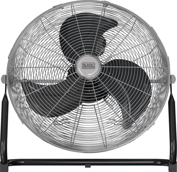 Black & Decker Ventilatore Box Fan da Pavimento 3 Pale Potenza 120 Watt con Base Oscillante colore Nero e Silver - BXEFF122E