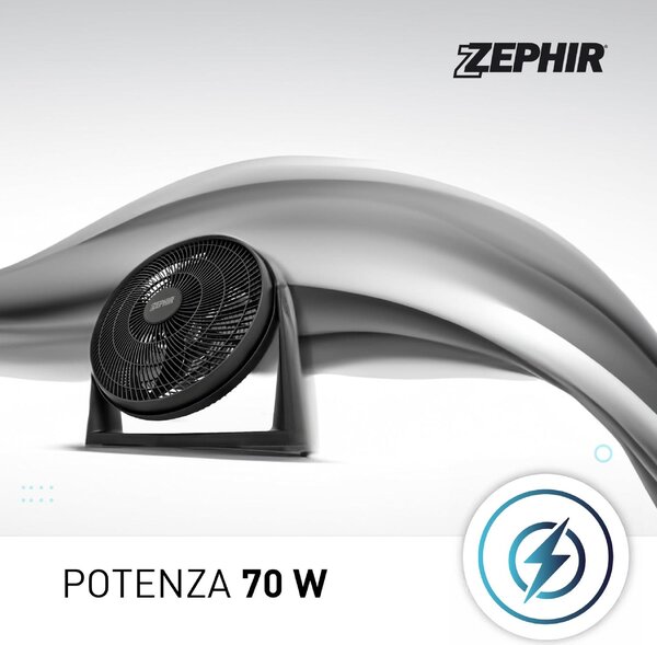Zephir Ventilatore Box Fan da Pavimento a Pale Diametro 40 cm Orientabile 3 Velocit colore Nero - ZBF04 cm