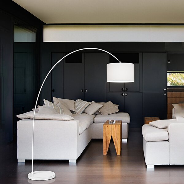 Piantana Contemporanea Callisto Metallo Bianco Tessuto 1 Luce E27