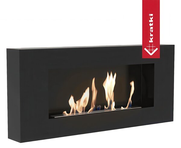Camino a Bioetanolo DA APPENDERE in modo facile e veloce DELTA FLAT Dimensioni 90x12x h 40 cm - peso 15,7 kg Certificato ISO 9001 colore Nero