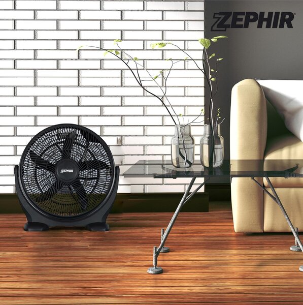 Zephir Ventilatore Box Fan da Pavimento a Pale Diametro 40 cm Orientabile 3 Velocit colore Nero - ZBF04 cm