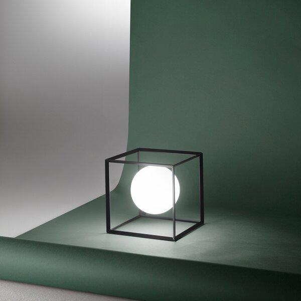 Applique Contemporanea Cube Metallo Nero 1 Luce G9