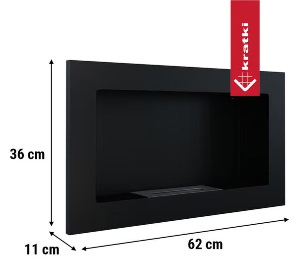 Biocamino Da Parete GOLF VERDICAL TUV Dimensioni 62x13x h 36 cm - peso 4,4 kg colore nero metallizzato E NERO