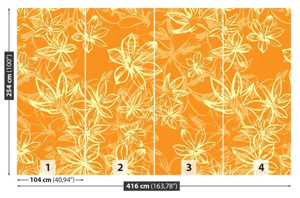 Carta da parati Motivo con fiori 104x70 cm