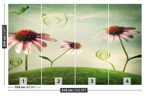 Carta da parati Fiori vintage 104x70 cm