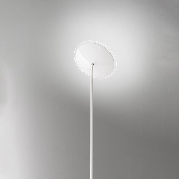 Piantana Moderna Febe Metallo Bianco Vetro Led 18W 3000K