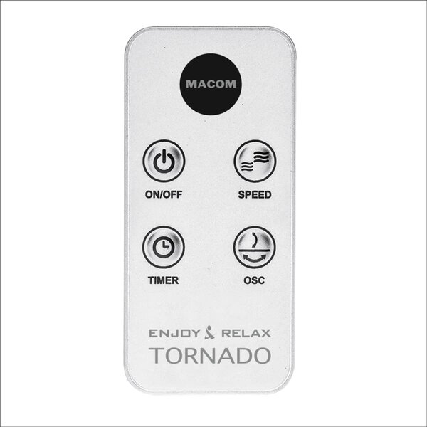 MACOM Ventilatore Box Fan da Pavimento con Telecomando e Timer Diametro 24 cm Oscillante 3 Velocit colore Bianco - 993 Tornado