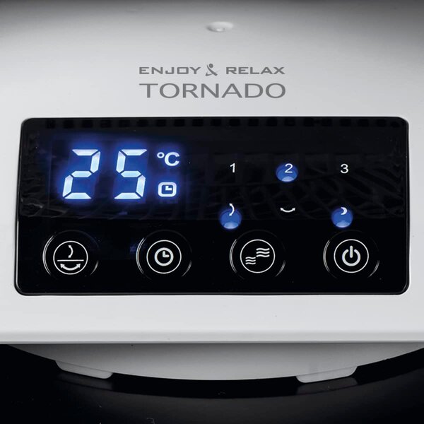 MACOM Ventilatore Box Fan da Pavimento con Telecomando e Timer Diametro 24 cm Oscillante 3 Velocit colore Bianco - 993 Tornado