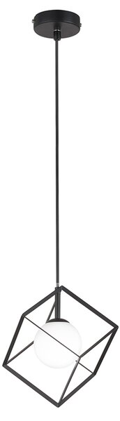 Sospensione Contemporanea Cube Metallo Nero 1 Luce G9