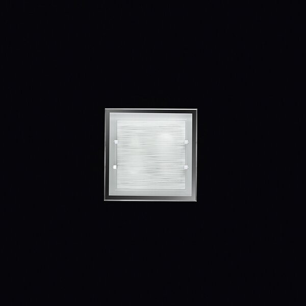 Applique Quadrata Contemporanea Frame Vetro Bianco Satinato 2 Luci E27