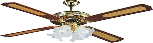 DCG Ventilatore da Soffitto con Luce 4 Pale 132 cm Lampadario 3 Velocit - VECRD53L