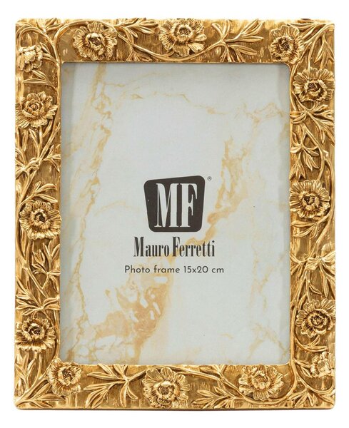 Cornice Portafoto da appoggio con cornice Dimensioni 19x2,2xh 25 cm PER FOTO 15x20 cm in POLYRESIN HEARTY Verticale oro in scatola regalo