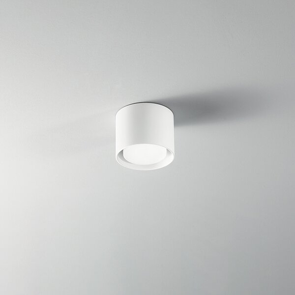 Plafoniera Moderna Geo Alluminio Bianco 1 Luce Gx53