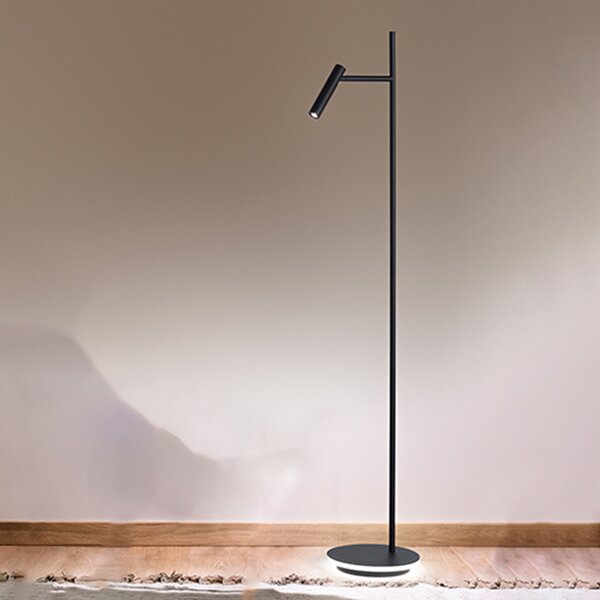 Piantana Moderna Gambo Metallo Nero Acrilico Led 6W 3000K