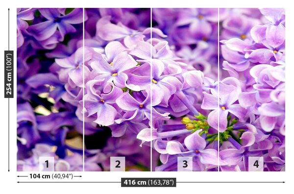 Carta da parati Fiori viola 104x70 cm