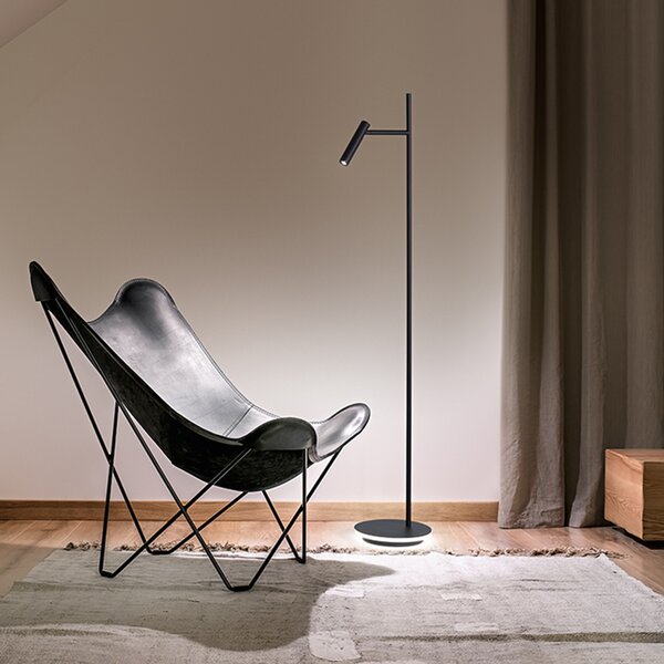 Piantana Moderna Gambo Metallo Nero Acrilico Led 6W 3000K