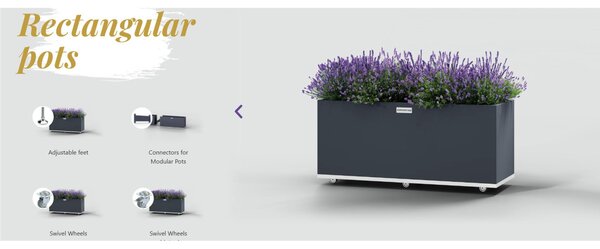 Fioriera da Giardino RETTANGOLARE Dimensioni 100x40x h 50- 200 lt - 16,5 KG cm in acciaio Zincato inalterabile nel tempo colore grigio