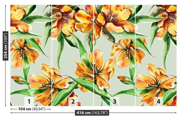 Carta da parati Tulips Flowers 104x70 cm