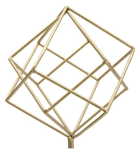 Scultura in metallo dorato con base in marmo dal design geometrico PALM Dimensioni 16x18x h 41,5 cm - stile GEOMETRICO