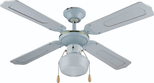 Kooper Ventilatore da Soffitto con Luce Lampadario Ventilatore 4 Pale 60W Bianco - 2160663 Windy