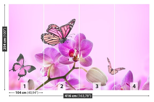 Carta da parati Farfalla orchidea 104x70 cm