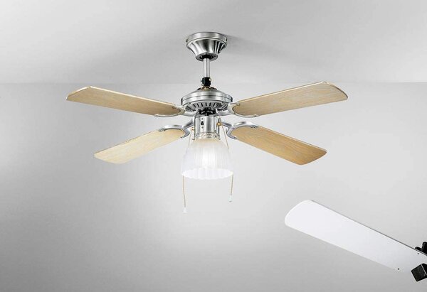 Perenz Ventilatore da Soffitto con Luce Lampadario Ventilatore 4 Pale Diametro 105 cm 3 Velocit - 7064 CR Linea Classica