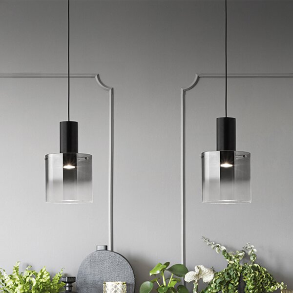 Sospensione Contemporanea Hugo Metallo Nero 1 Luce