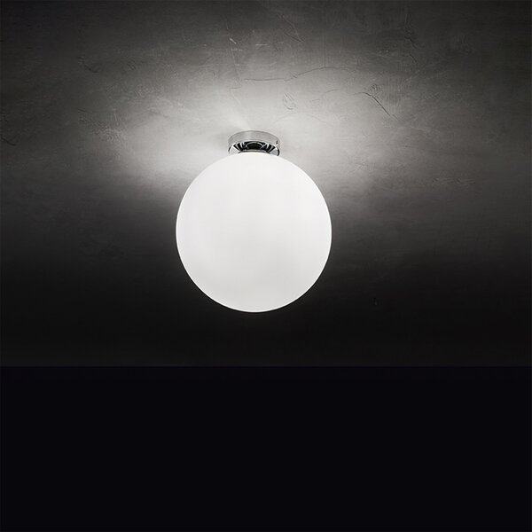 Plafoniera Contemporanea Grape Metallo Vetro Bianco 1 Luce E27
