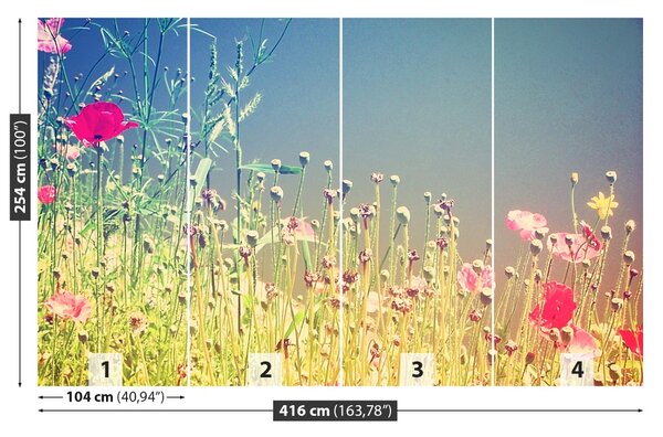 Carta da parati Fiori vintage 104x70 cm