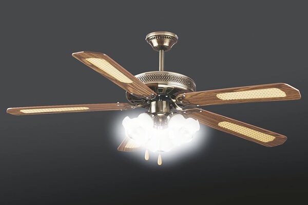 Kooper Ventilatore da Soffitto con Luce Lampadario Ventilatore 5 Pale Diametro 130 cm Marrone - 2172386