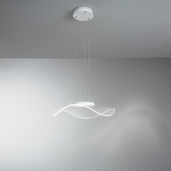 Sospensione Moderna Medusa Metallo Bianco Acrilico Led 30W 3000K